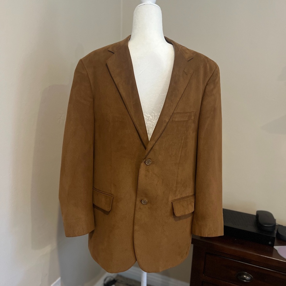 Men's Tasso Elba Brown Suede Sport Coat Jacket